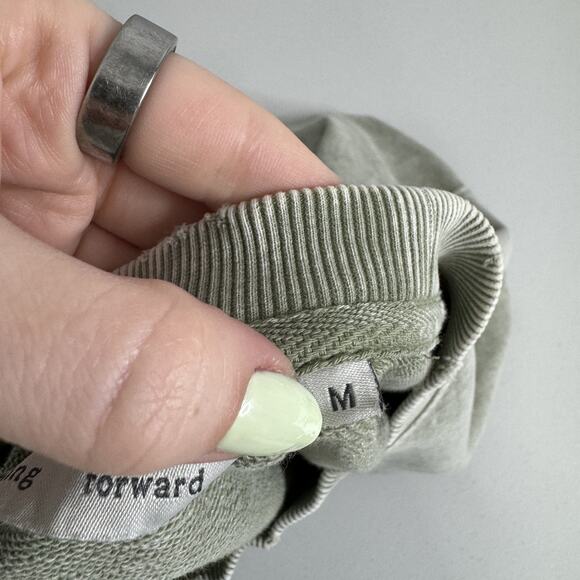 Falling Forward Free People Sweatshirt Womens Medium Green Slouchy Oversized - Picture 12 of 14